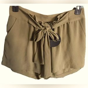 Harlowe & Graham Olive Green Paperbag High rise Shorts Nordstom Fashion Style